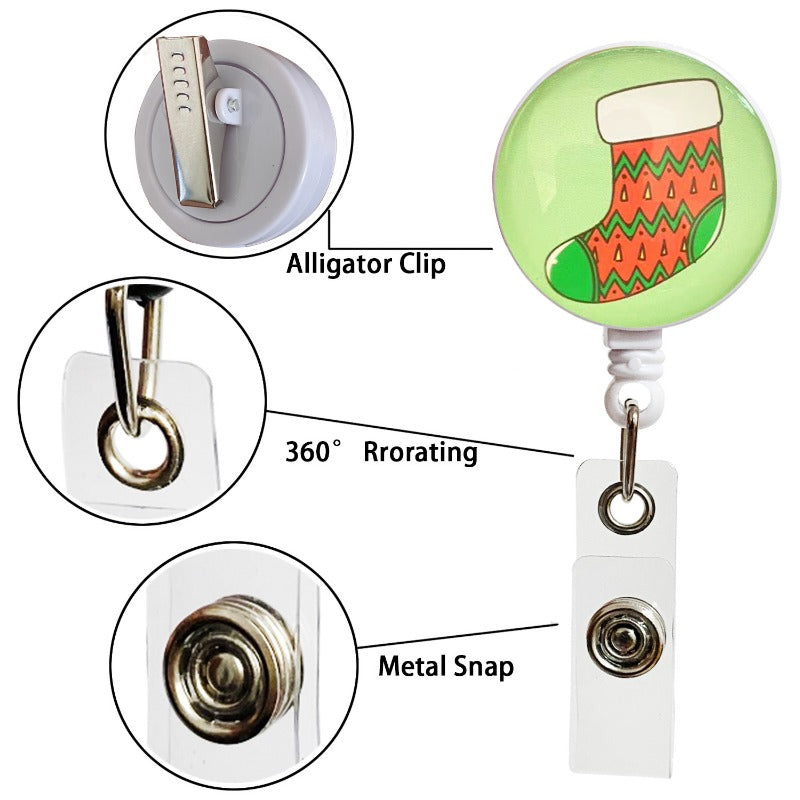 Wholesale Crystal Glass Christmas Stockings Telescopic Keychain